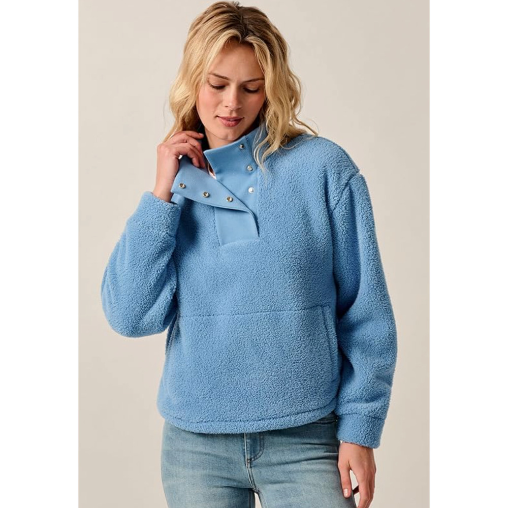NWT JOHNNIE-O TIDE BLUE SHERPA OLYMPIA SNAP PULLOVER POPOVER TOP SHIRT JACKET XL